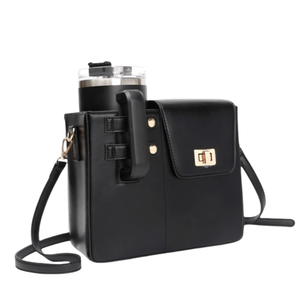 Elegant Black Leather Shoulder Bag